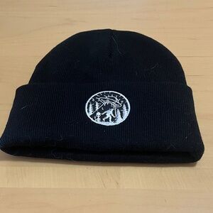 Black Beanie with Embroidered Logo
